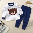 thumbnail image 2 of BOOMNY Toddler Boys 2 Peice Pajamas Sets Cartoon Bear Graphic Long Sleeve Sleepwear Tops Pants Pjs Set for Kids Cozy Loungewear Homewear, 2 of 3