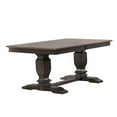 thumbnail image 3 of 5-Pc Pedestal Rubberwood Dining Set in Gray/Black Stone, 3 of 6