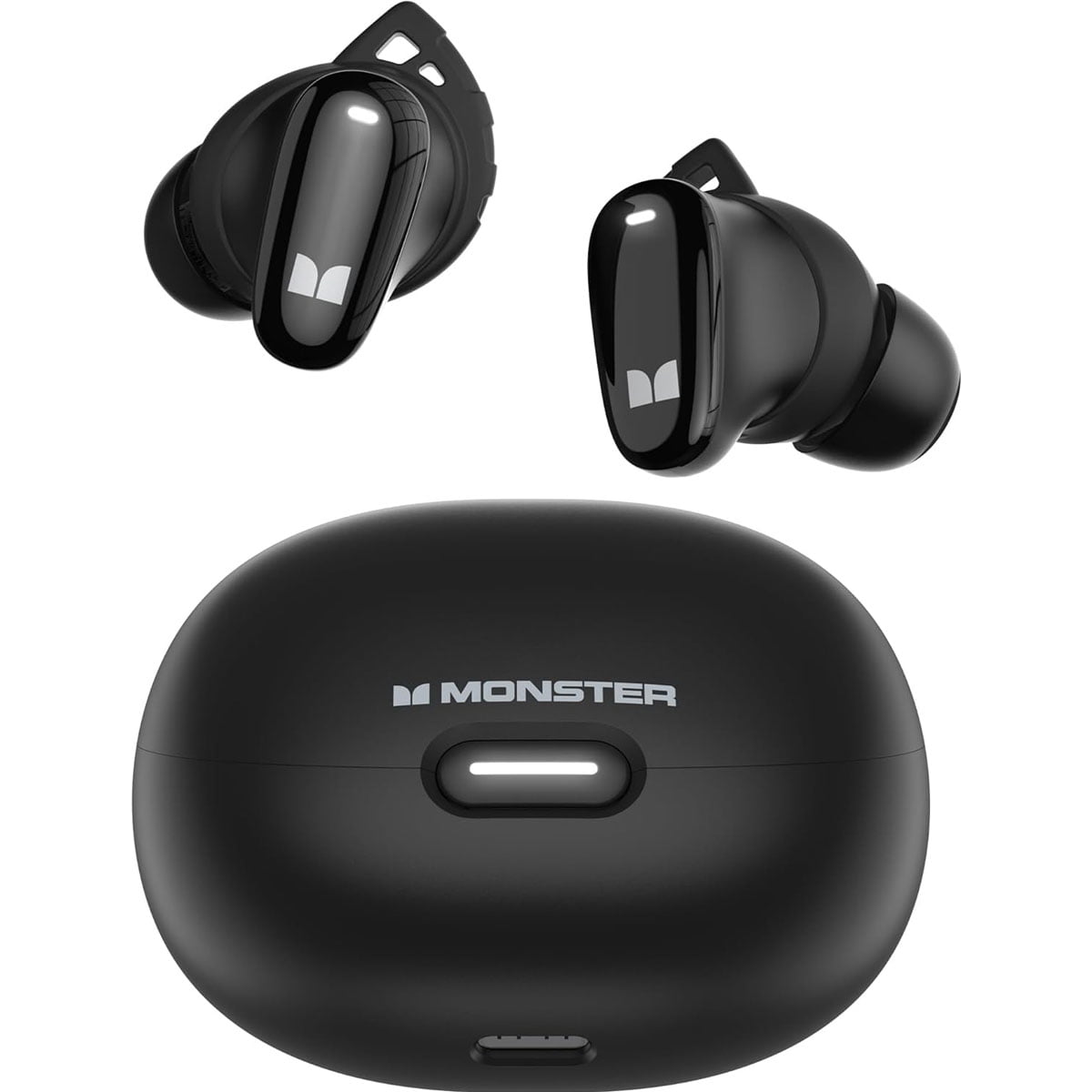 Refurbished Monster MH11903 Wireless Earbuds In-ear Bluetooth Headphones, 25H Playtime, Black