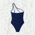 thumbnail image 5 of Hessimy One Shoulder One Piece Swimsuit for Women Tummy Control Bathing Suits Modest Full Coverage Keyhole Swimwear(Blue,M), 5 of 8