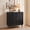 Black-2 Doors, variant on AVAWING Fluted Storage Cabinet with 4 Doors, Wood Sideboard Buffet Cabinet, Green