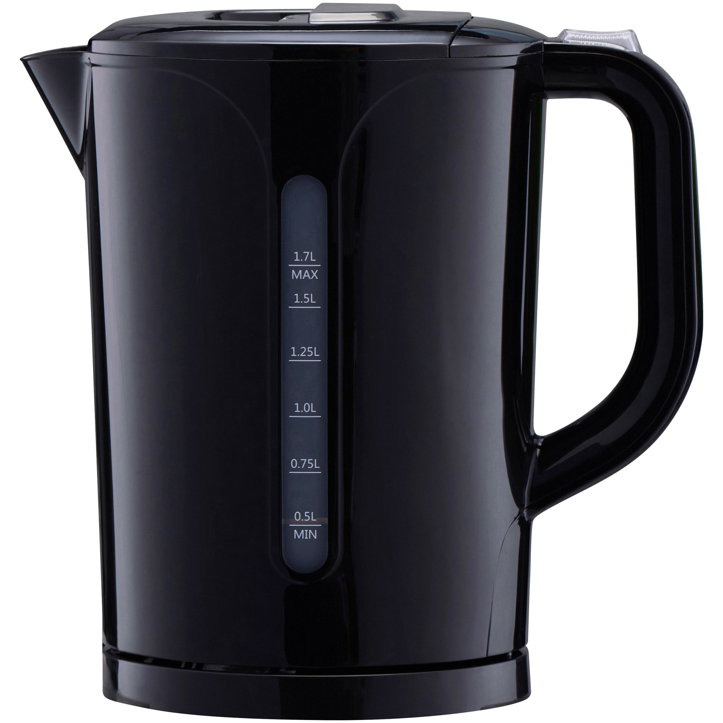 Mainstays 1 7l Rich Black Plastic Kettle With Drip Free Spout Walmart Com Walmart Com