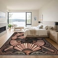 thumbnail image 3 of ODIKA 4'x6' Machine Washable Non-Slip Area Rug, Chinoiserie Rose Gold High Traffic Rug, Pink, 1184703, 3 of 7