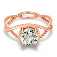 thumbnail image 3 of Gem Stone King 1.10 Ct Round Green Prasiolite 18K Rose Gold Plated Silver Ring, 3 of 6