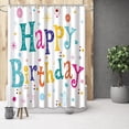 thumbnail image 2 of Child''s Birthday Shower Curtain Cute Colorful Happy Birthday Bathtub Curtain White Fabric Bathroom Shower Curtain, 2 of 6