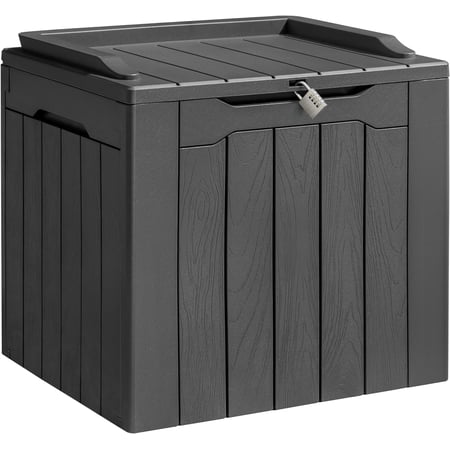 Librala 31 Gallon Resin Deck Box Waterproof Outdoor Storage Lockable Indoor Outdoor Organization and Storage Container for Patio Furniture Cushions, Garden Tools (Grey)