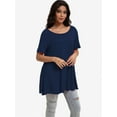 thumbnail image 4 of Women's Plus Size Flare Top - Casual Short Sleeve Loose Fit T-Shirt, Swing Style, 4 of 6