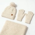 thumbnail image 5 of HNMKIU Winter Warm Knitted Scarf Hat Set Thermal Lined Outdoor Riding Ear Cold Weather White - One Size, 5 of 5