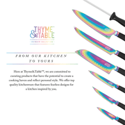 Thyme & Table 13-Piece Knife Block Set, Rainbow Blades