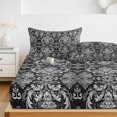 thumbnail image 6 of Twin Sze Fitted Sheet Set - Black and White 2 Piece Bedding Sets 16" Deep Pocket Fitted Sheet with 1 Pillowcase, Modern Luxurious Geometric Abstract Art Brushed Microfiber Hotel Luxury Bed Sheets, 6 of 9