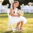 thumbnail image 2 of DREAM PAIRS Girls' Strappy Flat Sandals, Elegant T-Strap Dress Shoes with Metallic Ball Accent, Comfortable Non-Slip Summer Party Sandals for Little/Big Kid, 2 of 5