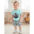 thumbnail image 5 of BemeyourBBs Toddler Baby Boy Hunting Clothes Cute Infant Baby Boys Summer Outfit Shorts Set Dot Bird Short Sleeve Tops Camo Elastic Waist Pockets Shorts Set, 5 of 9