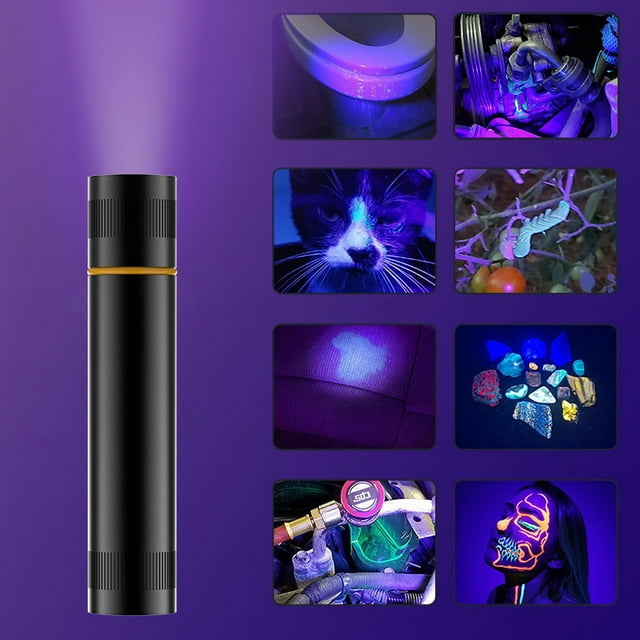 Violet LED Flashlight, Blacklight Detector, Mini Size, Powerful UV Light, Pet Urine Finder, Dog Cat Stain Scanner, Carpet Dry Spot Identifier, Portable Design, For Home Use, 365nm Akmoler