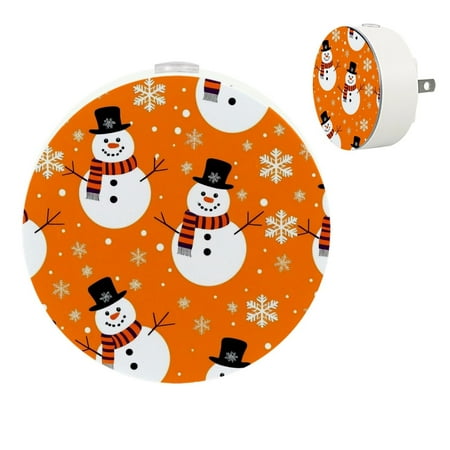 

YZUOUZY Night Lights Plug into Wall Bedside Lamp Bedside Lamps Set of 2 Cute Snowmen Snowflakes