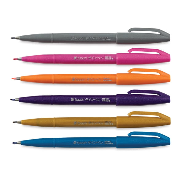 Pentel Arts Brush Tip Sign Pen - Yellow
