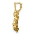 thumbnail image 2 of 14k Yellow Gold Satin Diamond Cut Polished Finish 3-D Angel Pendant, 2 of 4
