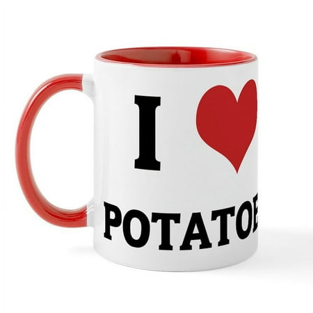 

CafePress - I Love Potatoes Mug - 11 oz Ceramic Mug - Novelty Coffee Tea Cup