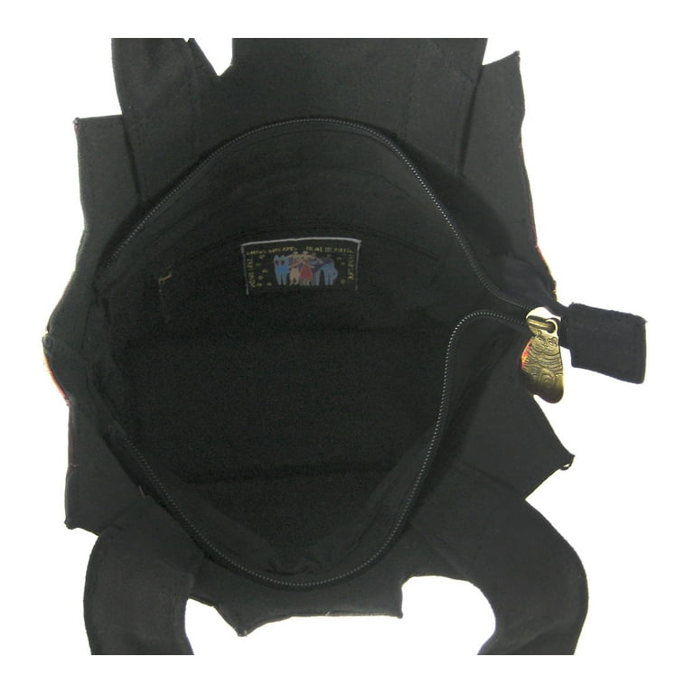 Laurel Burch Medium Tote Zipper Top Gatos Red