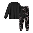 thumbnail image 5 of WOYY Girls Pajamas Long Sleeve Bow Graphic Tee Sleep Pants Comfy Loungewear, Sizes 3-14, 5 of 6