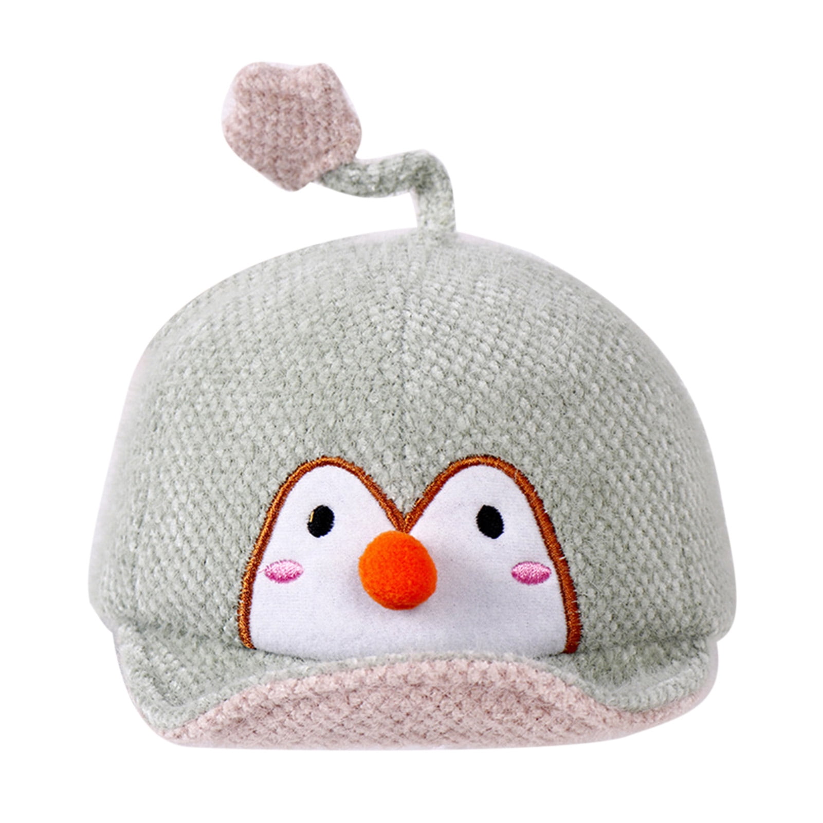 NEW Infant Girls Critter Hat Mittens Set Penguin Soft Fleece Black Cap Ear Flaps 