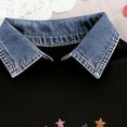 thumbnail image 7 of Toddler Girls Denim Collar Heart Butterfly Print Sweatshirt Flare Pants 2 Piece Back to School Outfit Kids Cute Clothes, 7 of 7