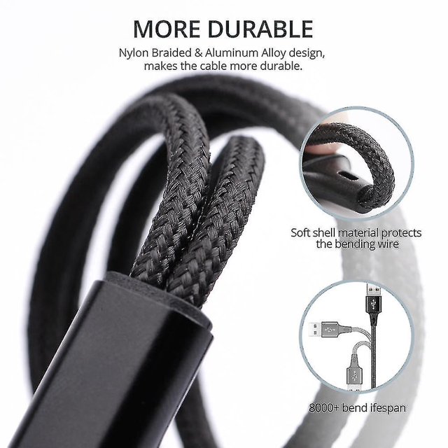 2 en 1 Micro Usb tipo C Cable portátil de doble carga para Android Mobile ShuxiuWang 8390611159580