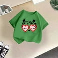 thumbnail image 2 of WMQPNNS Cute Tops for Girl Casual Loose Girls Shirts Size 10 Short-Sleeved Shirts Fashion Crewneck Cotton Tops Shirts Workout Tops(Size 11-12 Years, B-Green), 2 of 4