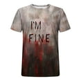 thumbnail image 3 of Camisas de Manga Larga para Hombres Imprimir Blusa de Manga Corta de Cuello Redondo, Camisas de Lino para Hombres, 3 of 3