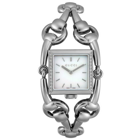 UPC 731903069107 - Gucci Signoria Quartz Horsebit Bracelet Mother of Pearl Diamond Dial Women&#39;s ...