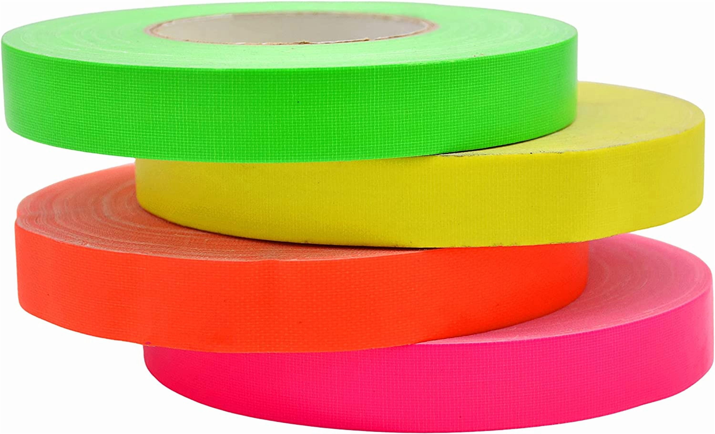 DTC12 Contractor Grade Fluorescent Duct Tape 12 Mil, 1/2 inch x 60 ft. Waterproof, UV for Crafts & Home Improvement
