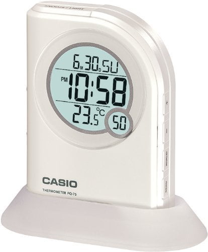 Casio #TQ228-1DF Round Travel Table Top Alarm Clock 