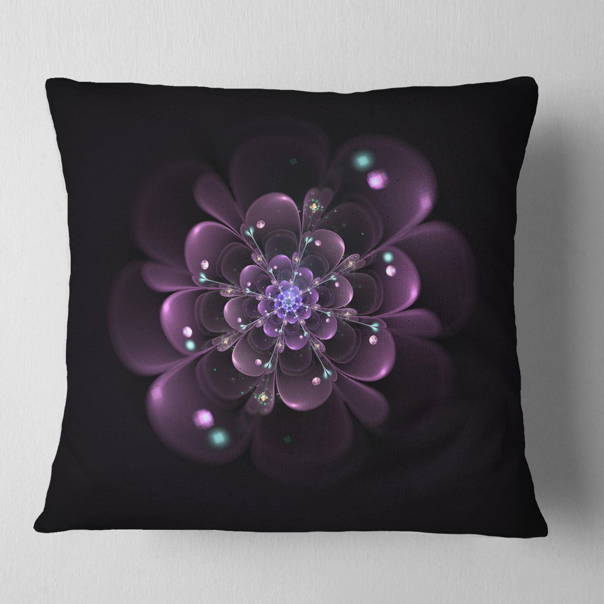 Designart 18" x 18" Purple Polyester Throw Pillow
