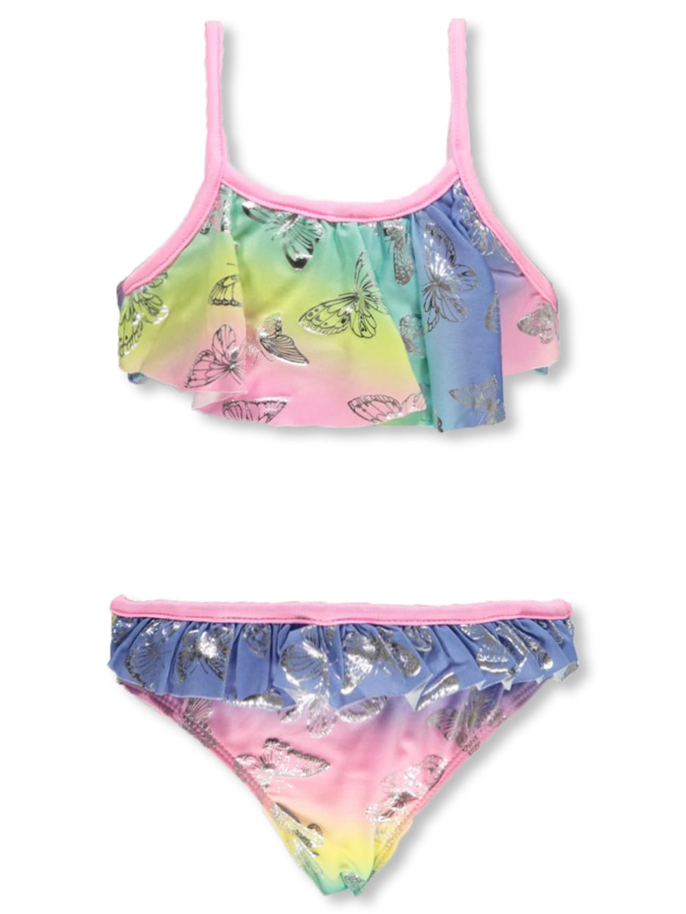 Pink Platinum Girls' 2-Piece Butterfly Swimsuit - pink/multi, 3t ...