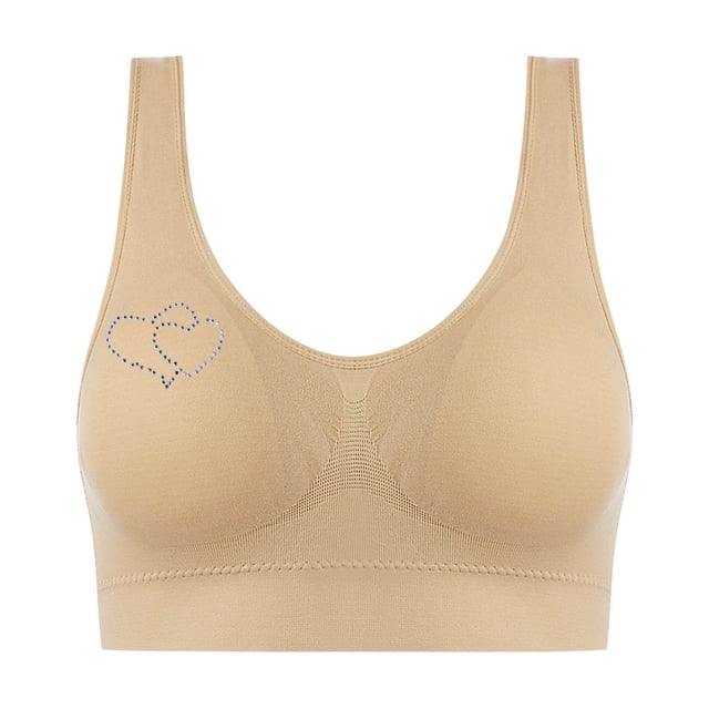Bra for Women, Traceless Seamless One-Piece No-Steel-Ring Breathable Gathered Underwire-Free Design with Removable Padding and Wide Shoulder Straps