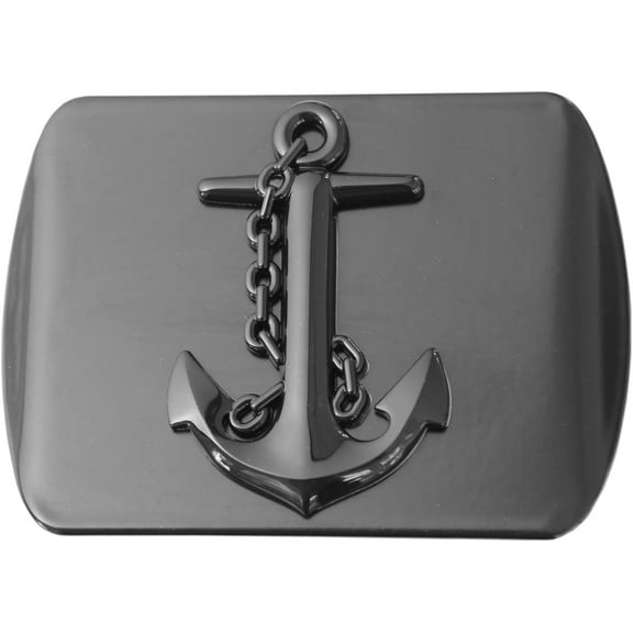 LFPartS Navy Ship Anchor 3D Black Emblem Metal Trailer Hitch Cover Fits 2" Receivers (Black Square)