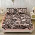 thumbnail image 2 of ZIATUBLES Twin Size Bedding Sheets, Soft Cooling Polyester Bed Sets, 3-Piece Sets with 1 Elasticed Fitted Sheet and 2 Pillowcases, Chic Home RV Decor Accessories, Maple Leaf Branch Camouflage Print, 2 of 9