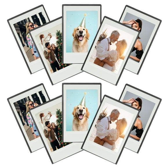 Uxcell Fridge Magnetic Frame, Mini Picture Frames Photo Frame Instant Film Small Picture Holder for Fujifilm Refrigerator Black 10