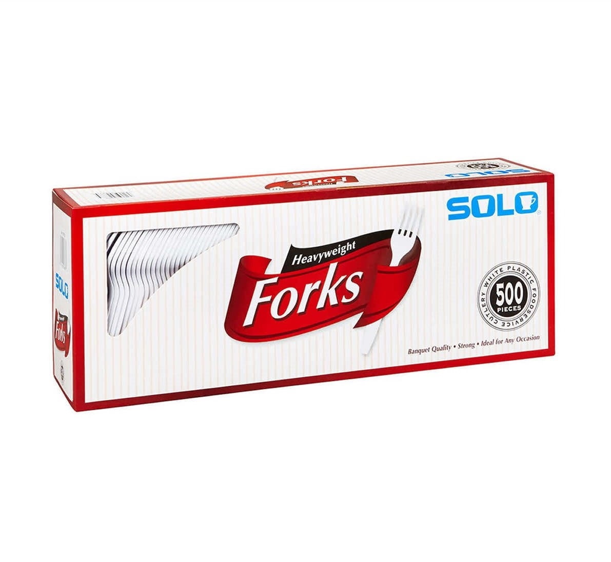 Heavyweight Plastic Cutlery, Forks, White, 6.41', 500/Carton
