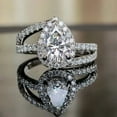 thumbnail image 3 of 3.0Ct Pear Cut Simulated Diamond Women's Halo Engagement Ring 14k White Gold Plated 925 Silver For Her, 3 of 5
