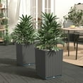 thumbnail image 4 of vidaXL Planters Flower Boxes with Rattan Look Outdoor Plant Boxes for Patio, 4 of 6