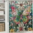 thumbnail image 6 of Orinice Ambesonne Floral Shower Curtain, Modern Floral Gorgeous Petals Prosperity Traditional Spring Garden Leaves, Fabric Bathroom Decoration Set With Hooks, 36x72, 6 of 7