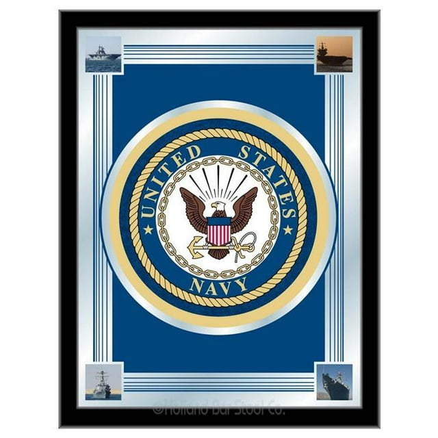Holland Bar Stool MLogoNavy U.S. Navy 17 x 22 in. University Logo Mirror