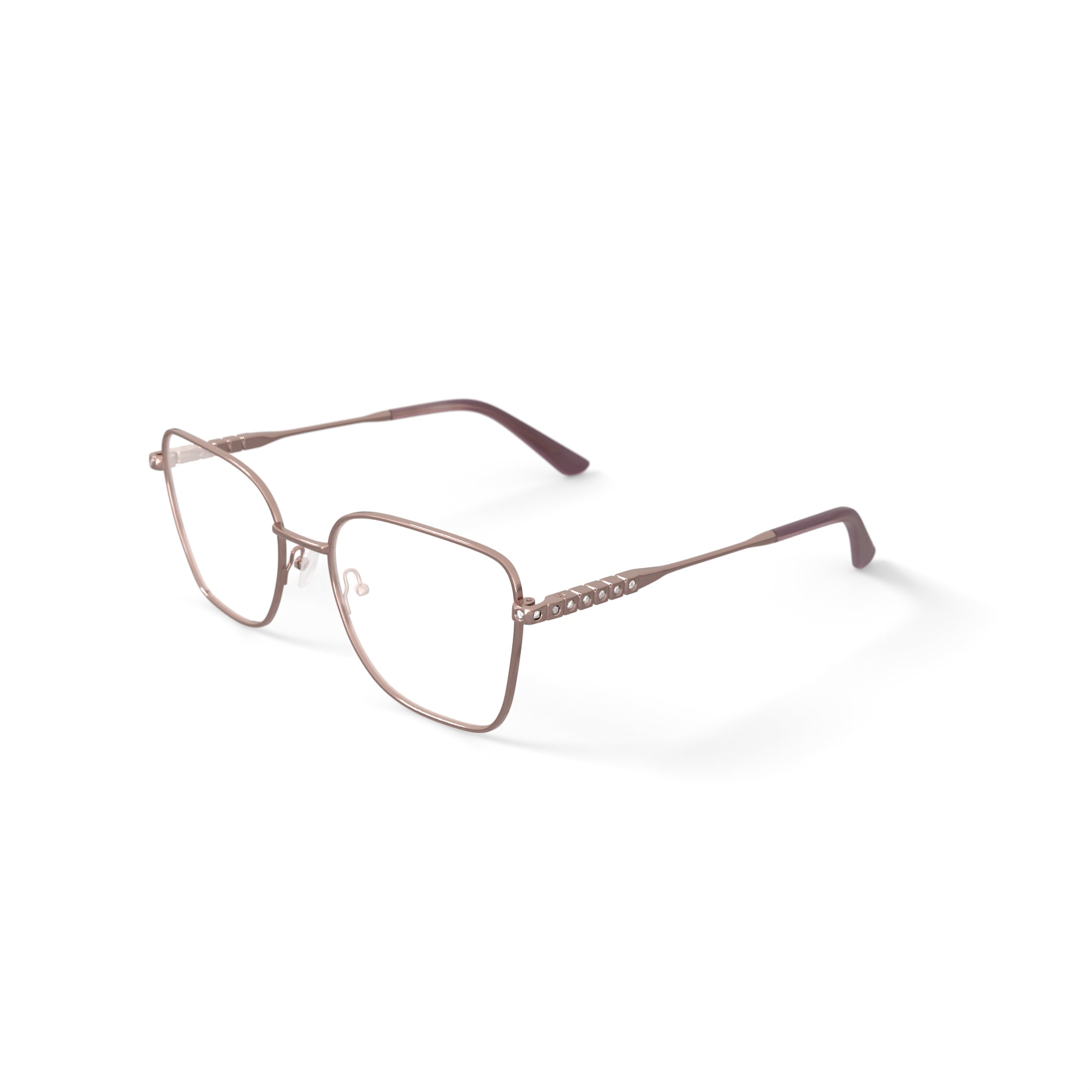 Luxe Women's WLO470 Square Prescription Eyeglasses with Case, Rose Gold