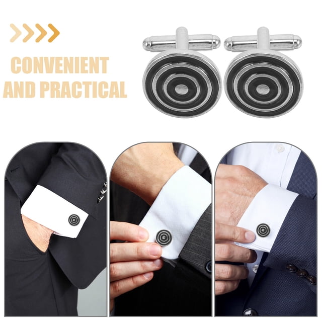 UPOUART 3Pares Accesorios Para Con Botónes Negros Elegantes Para Trajes Y Eventos Formales