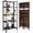 Rustic Black, variant on Calmwrd No-Assembly Folding Bookshelf Storage Rack Shelves with Castors 4 Tiers Vintage Bookcase Standing Racks Multifunctional Plant Flower Stand Study Organizer for Home Office (Wood)