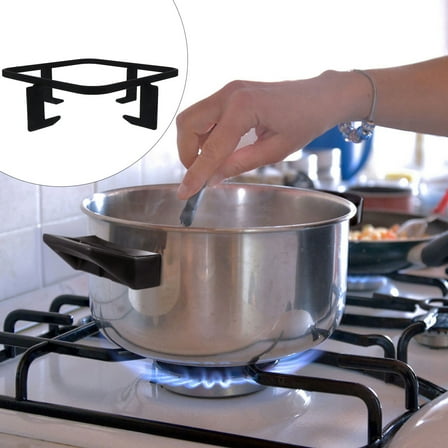 CRILSTYLEO 1Pack Black Gas Stove Rack for Anti Slip and Heat Resistance 19.8x19.8x2.5in