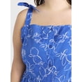 thumbnail image 3 of Free Assembly Women's and Women's Plus Sleeveless Cotton Midi Dress with Tie Shoulders, XS-4X, 3 of 4