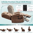 thumbnail image 2 of MEETWARM Oversized Dual Motor Power Lift Recliner-Lay-Flat Electric Recliner for Big Elderly, with Heat, Massage, Extended Footrest, Lumbar Pillow & USB/Type-C Ports(Brown), 2 of 7