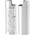 thumbnail image 4 of HUGFEGWE Lighter Case Zinc Alloy Outdoor Camping Hiking Floral Pattern Lighter Storage Container (Silver) CJB91-40035, 4 of 8