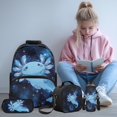 thumbnail image 2 of Yspwyqan Kids Backpack Set Ages 8-15, Space Axolotl Cosmic Backpack and Lunch Box with Water Bottle Bag, 17 Inch Lightweight Casual Daypack for School Travel Hiking, 2 of 7